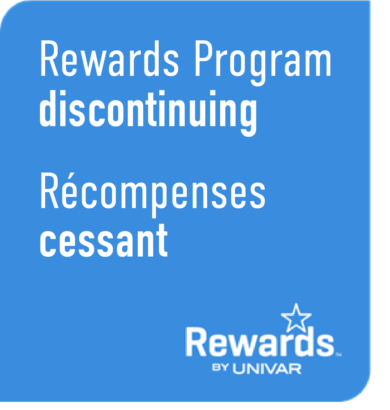 Rewards program discontinued